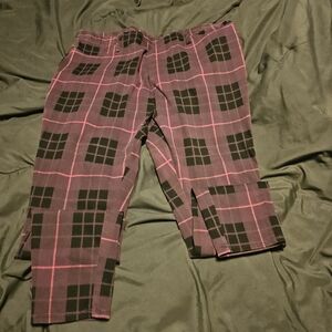 Purple and black leggings